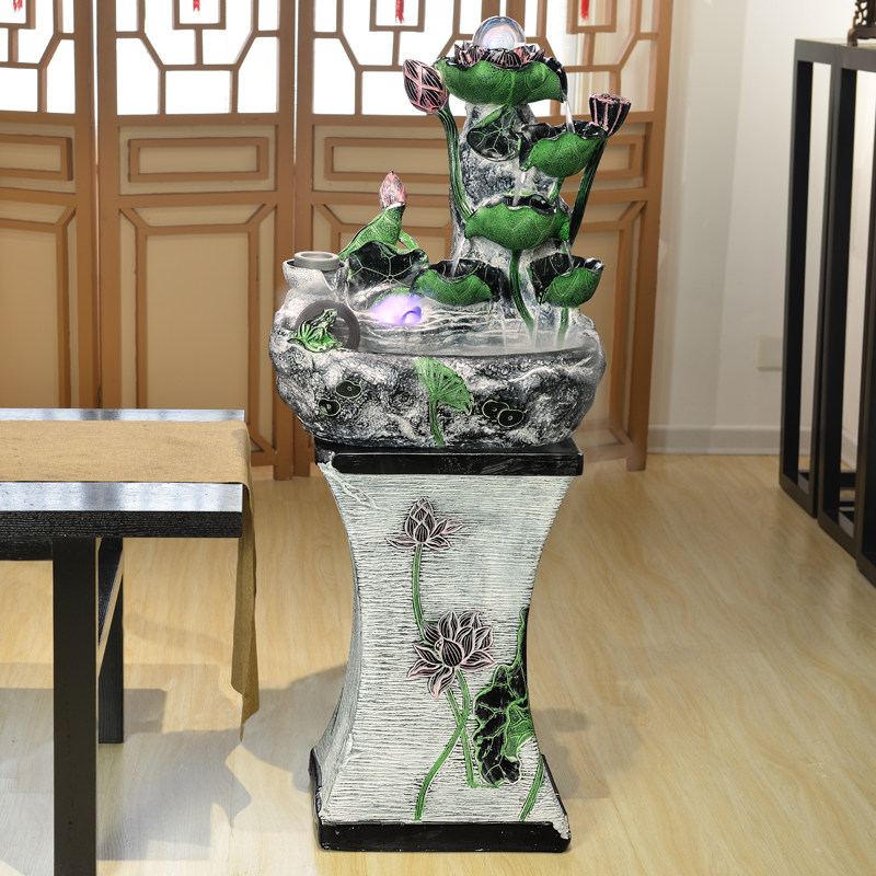 新中式荷花风生水起摆件