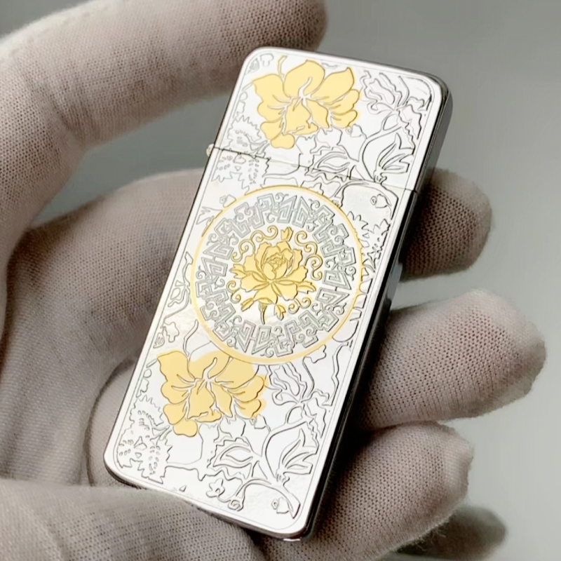 佐罗正品超薄煤油打火机老式砂轮防风耐用个性纤巧复古精雕送男友