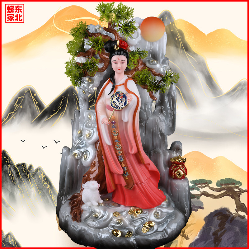 玉蟾宫广寒宫宫主嫦娥太阴星君玉兔神像桂树吴刚手工装饰摆件新款