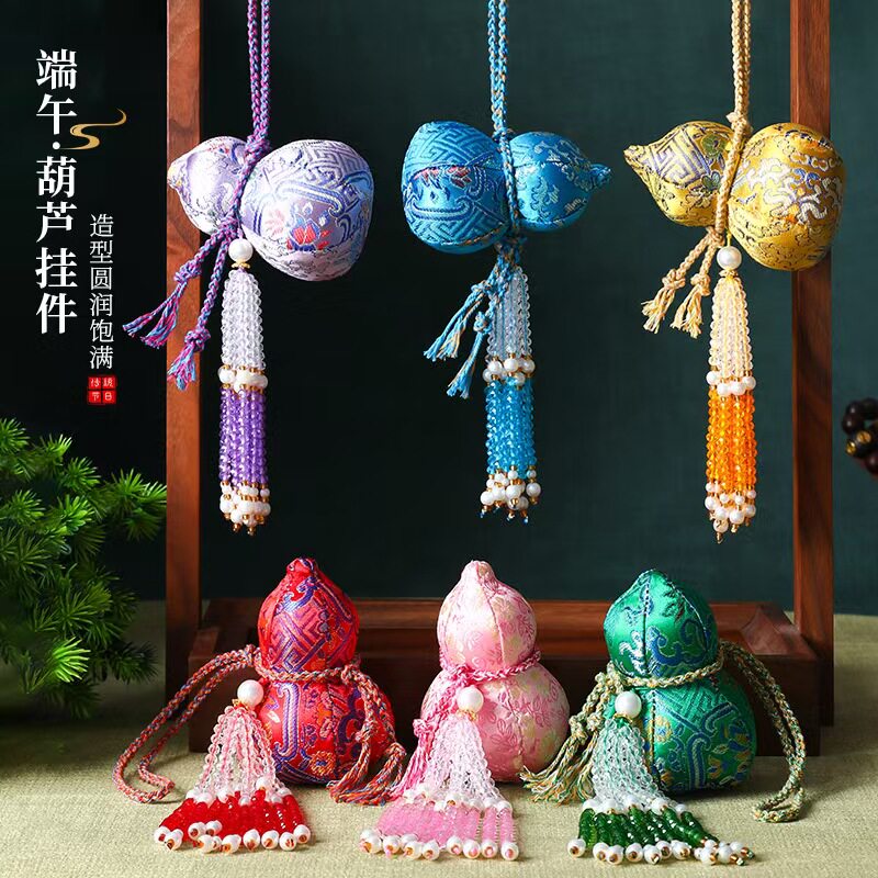 端午节香囊葫芦香包挂件成品新款儿童随身艾草流苏驱蚊荷包袋挂饰