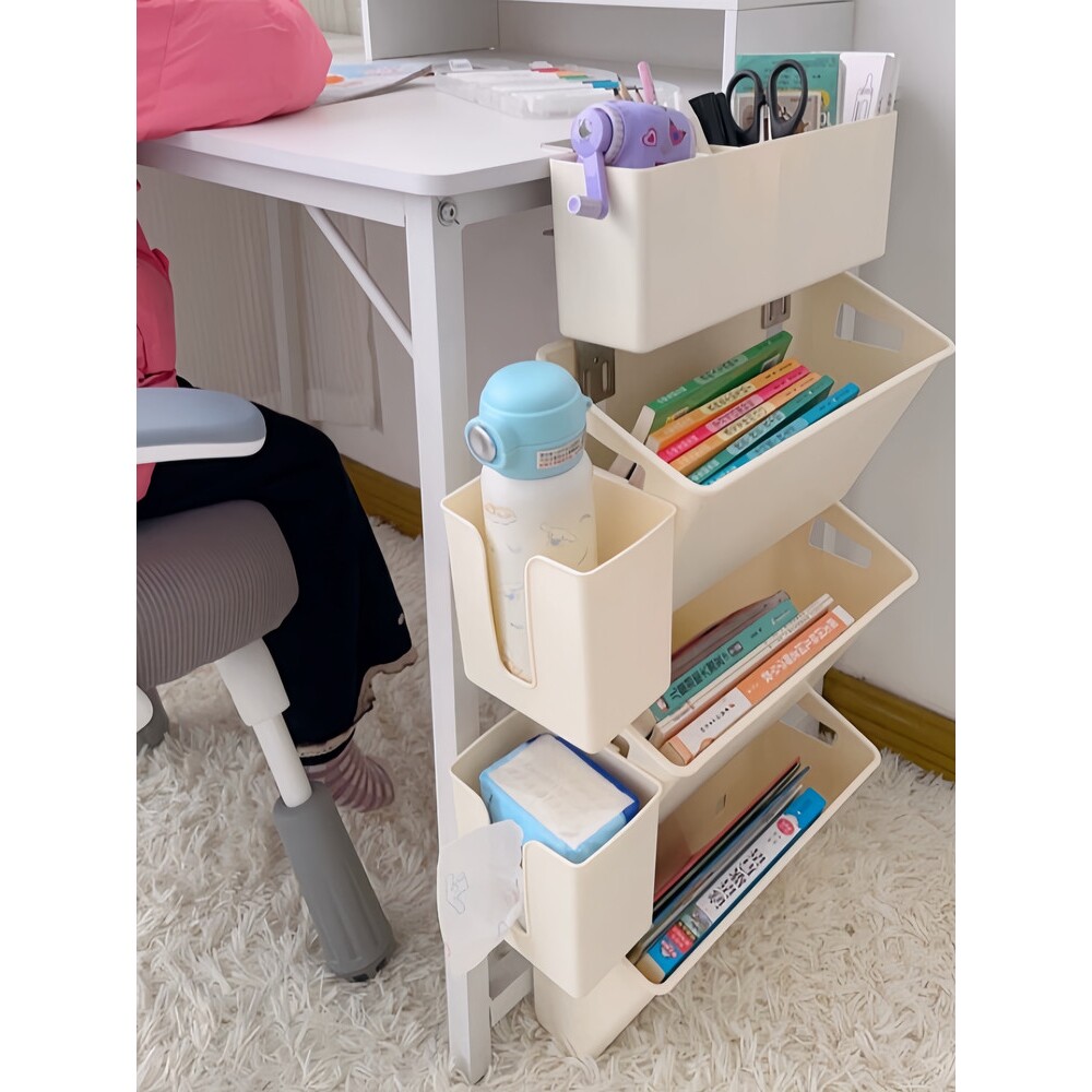 课桌收纳置物架桌边悬挂侧边学生工位办公室高中生多功能多层书架