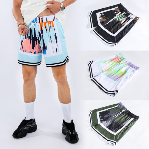 Three quarter printed basketball shorts 三分裤印花篮球短裤男