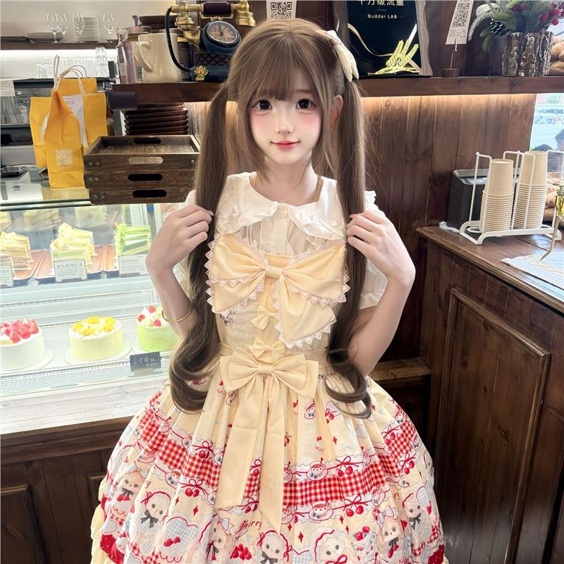 林贝贝原创Lolita【樱桃甜派】可爱甜系背带裙甜美新款正品洛丽塔
