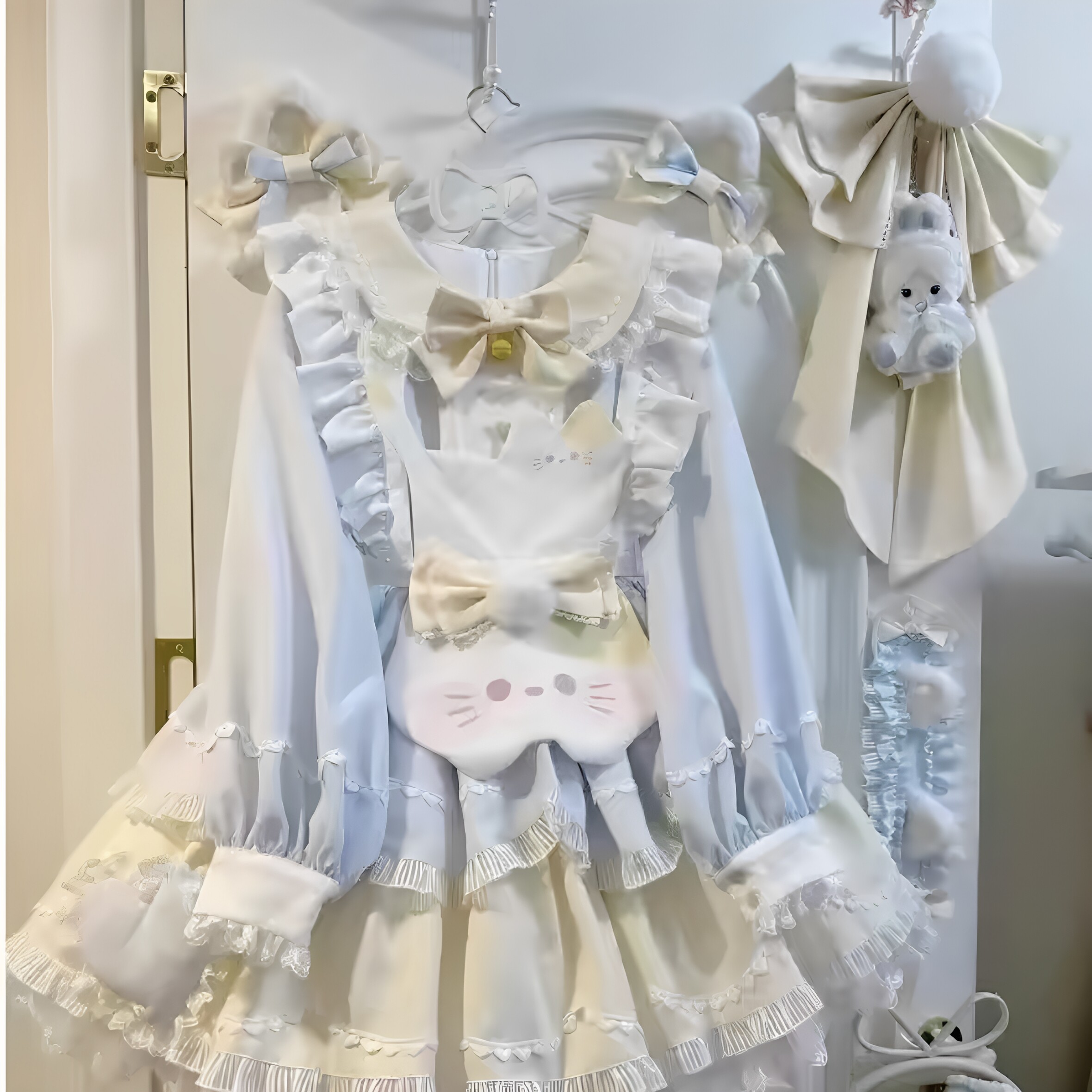 【甜茶少女】lolita甜茶喵可爱小猫洛丽塔op连衣裙女甜美清新日常