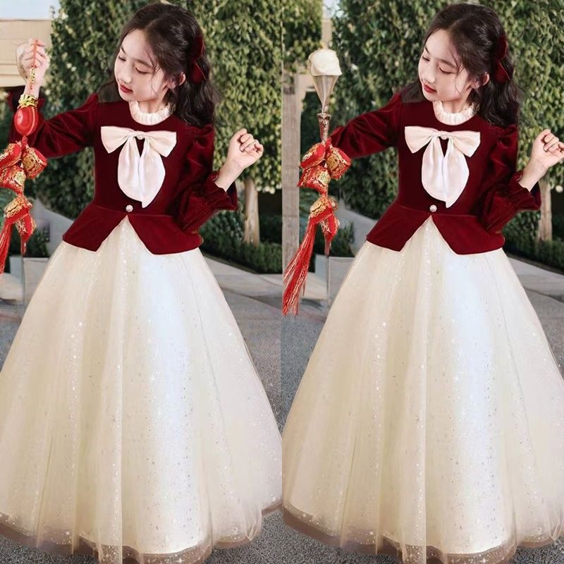 新款大合唱团演出服女长裙修身气质主持人指挥红歌朗诵表演晚礼服