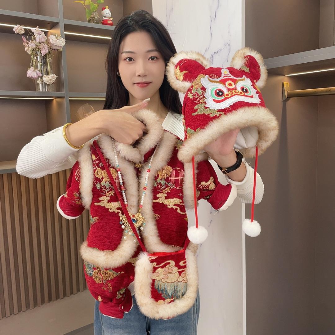 婴儿衣服冬装中国宝宝连体衣周岁冬季加厚满月喜庆外出拜年过年