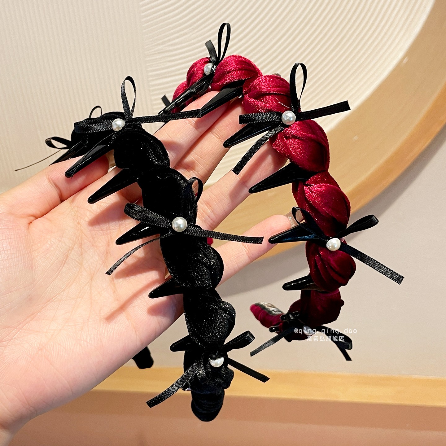 高级感植绒发圈~高颅顶发卡头饰