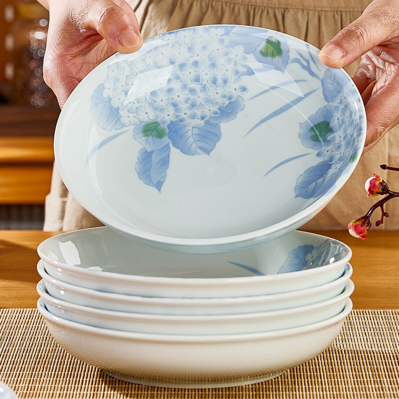 纬廷釉下彩陶瓷时尚家用菜盘