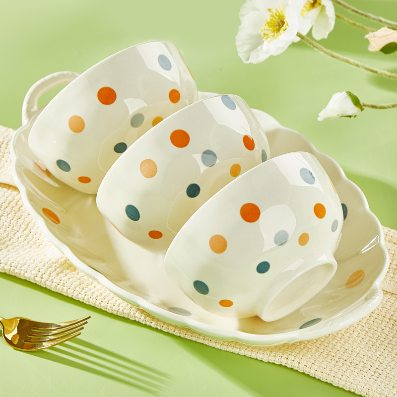 纬廷釉下彩陶瓷可爱家用饭碗