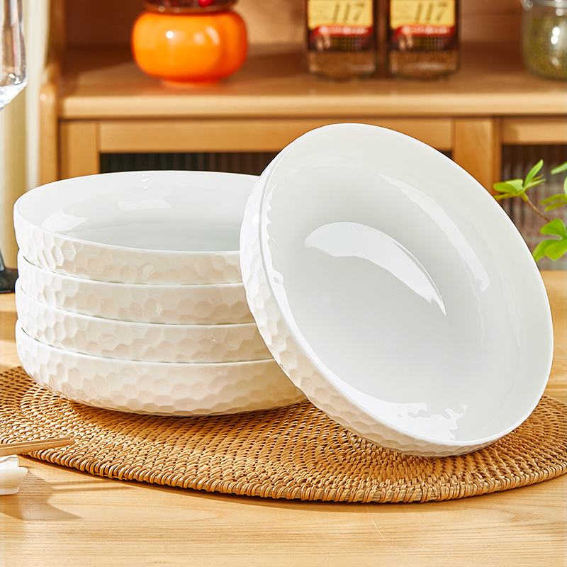 骨瓷浮雕防烫可微波盘子