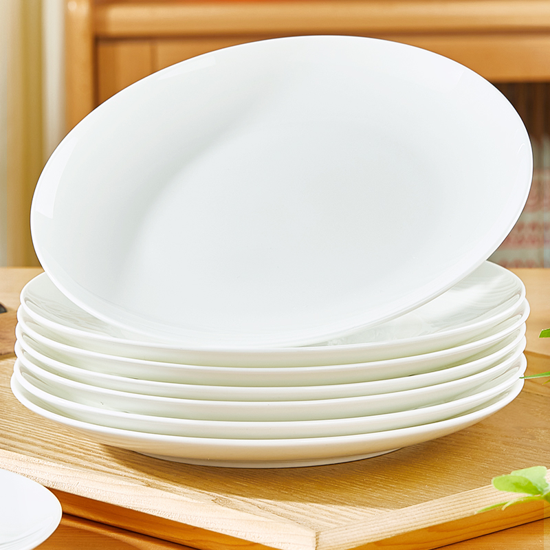 纯白骨瓷盘子简约家用唐山陶瓷