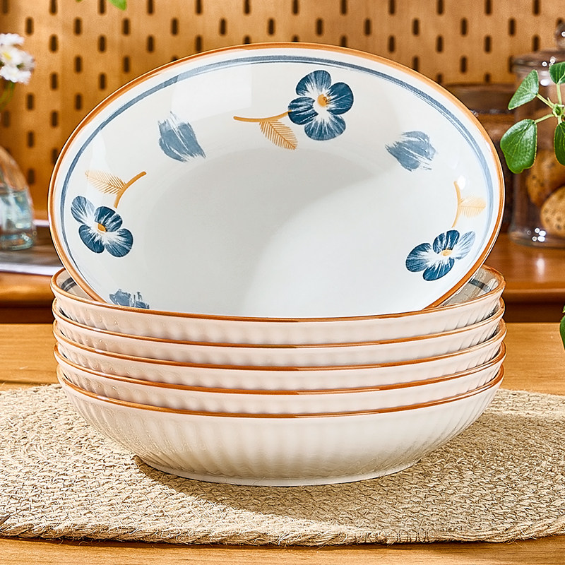 陶瓷盘子菜盘家用健康釉下彩餐具高颜值可微波加厚防烫碗盘碟套装,餐饮具,盘,淘宝优惠券,粉丝福利购,淘宝优惠卷