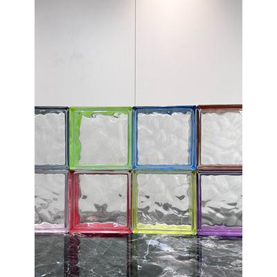 印尼进口欧标240X240X80云雾纹彩色定制任何颜色边彩玻璃砖隔断墙