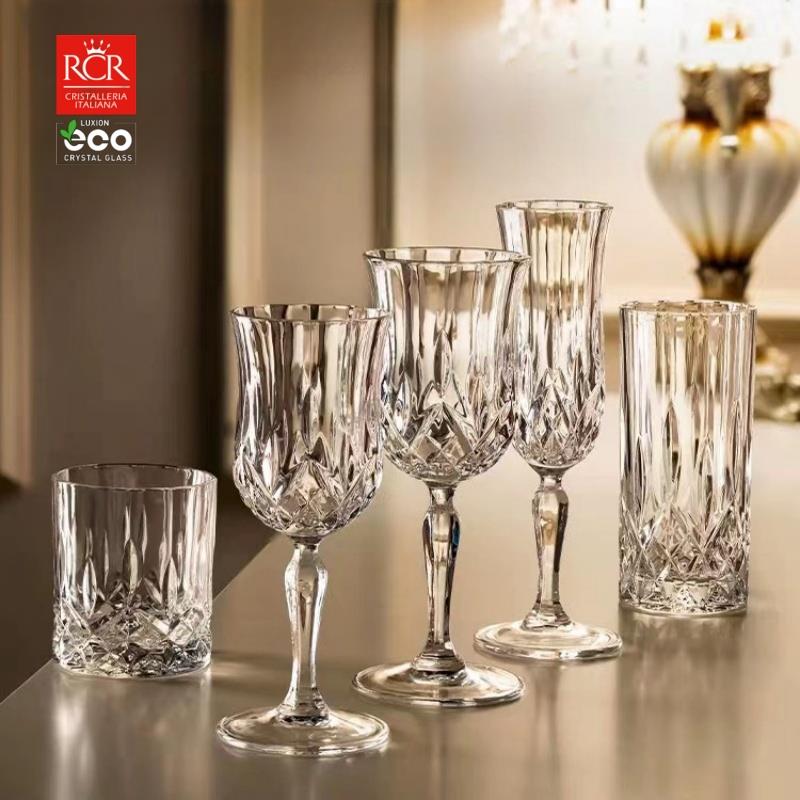 意大利进口RCR水晶红酒杯刻花葡萄酒杯香槟杯古典威士忌鸡尾酒杯