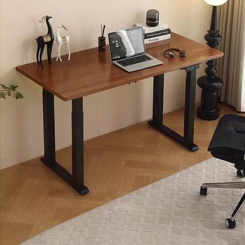 实木电动升降桌智能卧室家用办公桌四立柱双电机电脑学习桌电竞桌