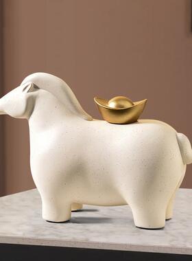 马上有钱摆件新中式客厅电视柜酒柜办公室桌面装饰品开业乔迁礼物