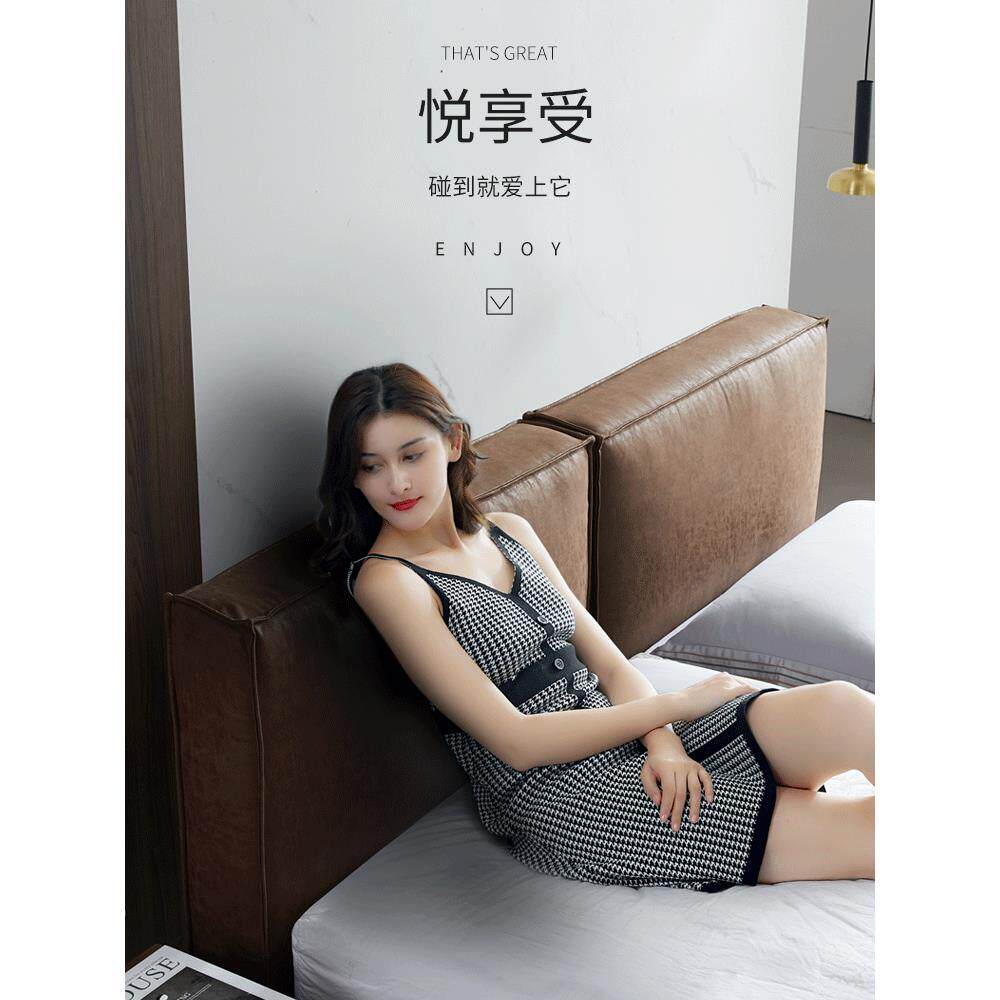 丰帆床头靠垫科技布海绵软袋意大利大靠背2025新款双人床枕头可拆