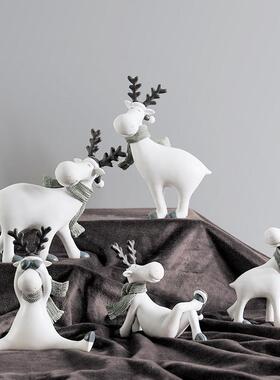 小麋鹿治愈小物件ins轻奢高档电视柜客厅桌面家居房间装饰品摆件