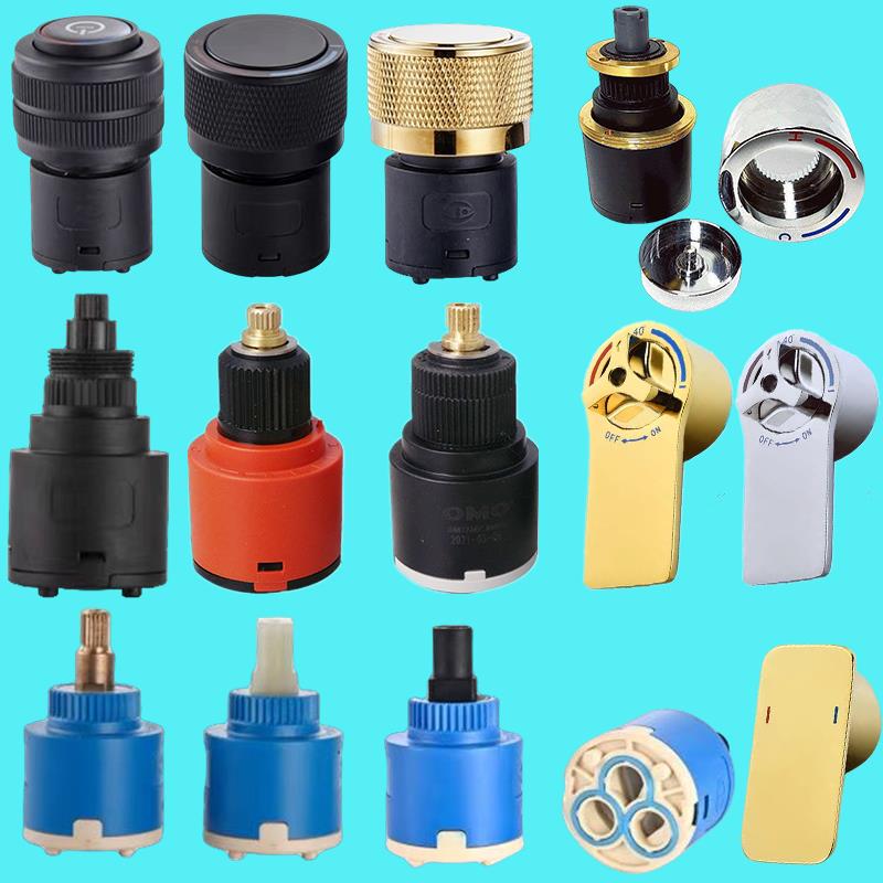 35冷热水正反向恒温阀芯按键控温平转混水阀龙头手柄开关维修配件