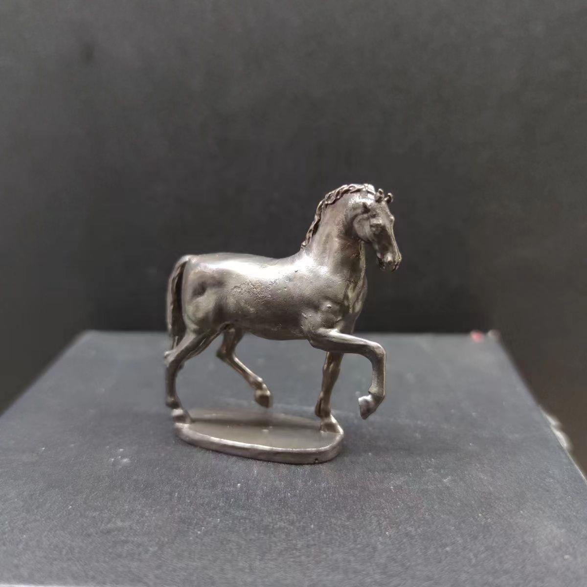 纯铜做旧乾隆八骏之超影马摆件全铜生肖马骏马工艺模型战马摆件