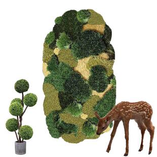 不规则草地苔藓儿童房地毯创意高端橱窗样板间装饰绿色森林湿地垫
