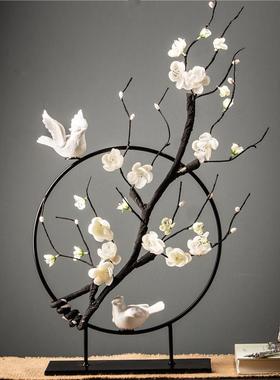 新中式家居客厅玄关禅意软装饰品创意摆设家具电视柜酒柜铁艺摆件