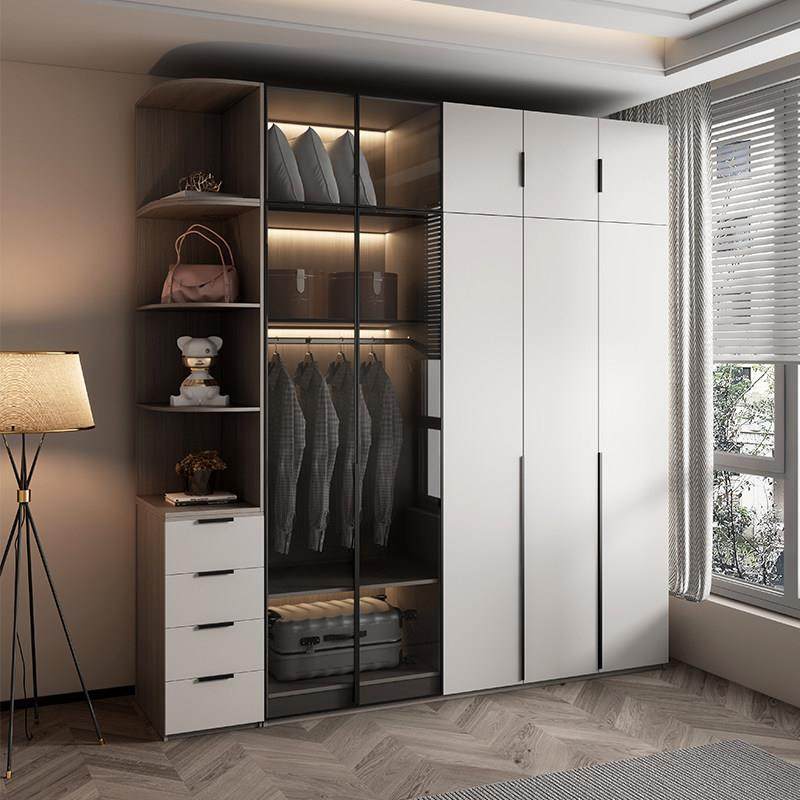 衣柜家用卧室柜子网红小户型现代简约轻奢玻璃门组合极简大衣橱,住宅家具,自由组合衣柜,淘宝优惠券,粉丝福利购,淘宝优惠卷
