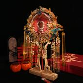 双面双色重工中式 团扇新娘结婚喜扇diy材料包手工婚礼秀禾喜扇子