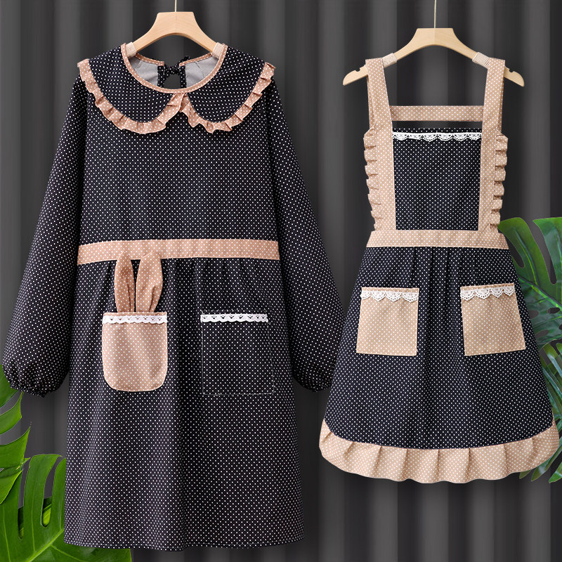 长袖纯棉罩衣时尚围裙家用厨房