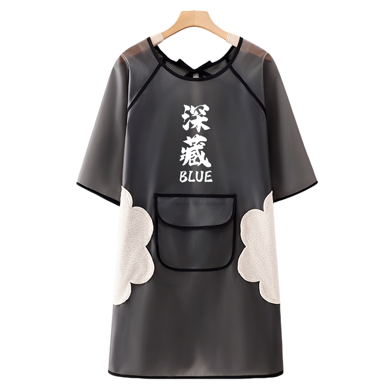 TPU半袖可爱围裙厨房家用2026新款做饭罩衣工作服定制女防油防水