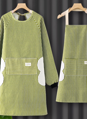 美甲纯棉围裙厨房家用长袖时尚2026新款网红洋气罩衣烘焙工作服女