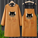 PU皮围裙厨房家用2025新款 防油防水罩衣女做饭秋冬工作服餐饮专用