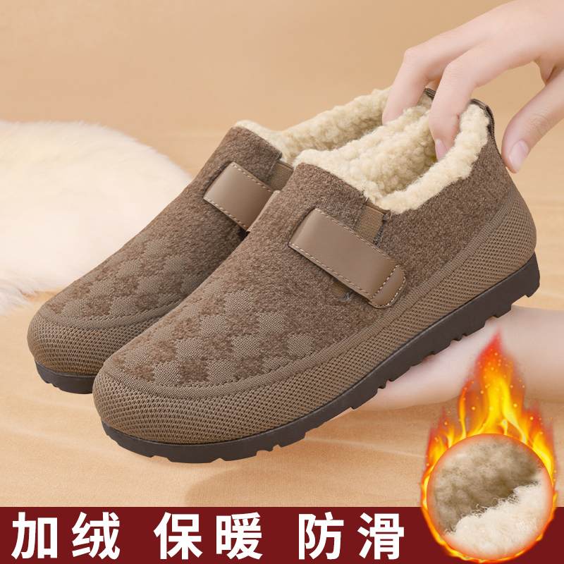 加绒加厚保暖勃肯鞋妈妈棉鞋
