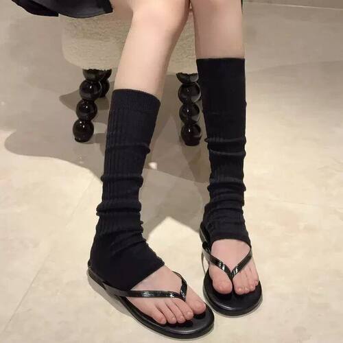 辣妹露趾踩脚堆堆袜显瘦棉腿套