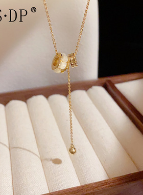 时尚个性气质轻奢猫眼石滚轮项链韩版精致高级感小众设计感锁骨链