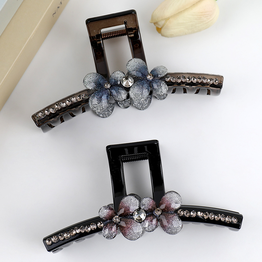 流光蝴蝶发夹抓夹女夏季新款高级感大发量后脑勺盘发鲨鱼夹发饰