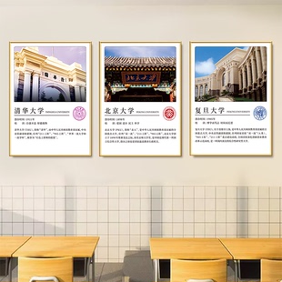 著名985211工程大学中国名校简介海报kt板校园文化班级励志装饰画