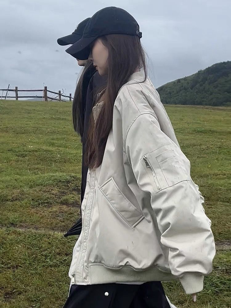 2024新款韩版冬季飞行棒球棉服女韩系夹棉外套棉袄棉衣oversize潮