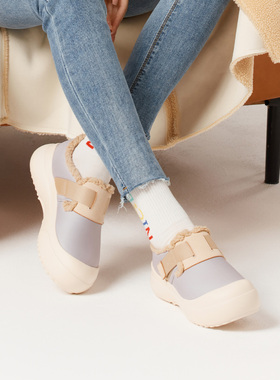 ILR因爱乐诗冬季新款毛绒勃肯鞋女轻便厚底全包系带软底休闲舒适