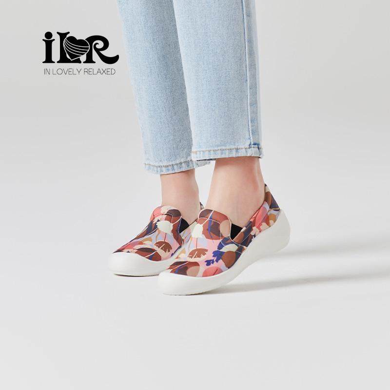 ILR因爱乐诗时尚印花坡跟乐福鞋女极简一脚蹬平底软底不累脚女鞋,女鞋,乐福鞋（豆豆鞋）,淘宝优惠券,粉丝福利购,淘宝优惠卷