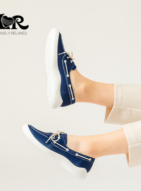 ILR因爱乐诗百搭时尚帆船鞋女轻便软底舒适透气运动平底休闲鞋