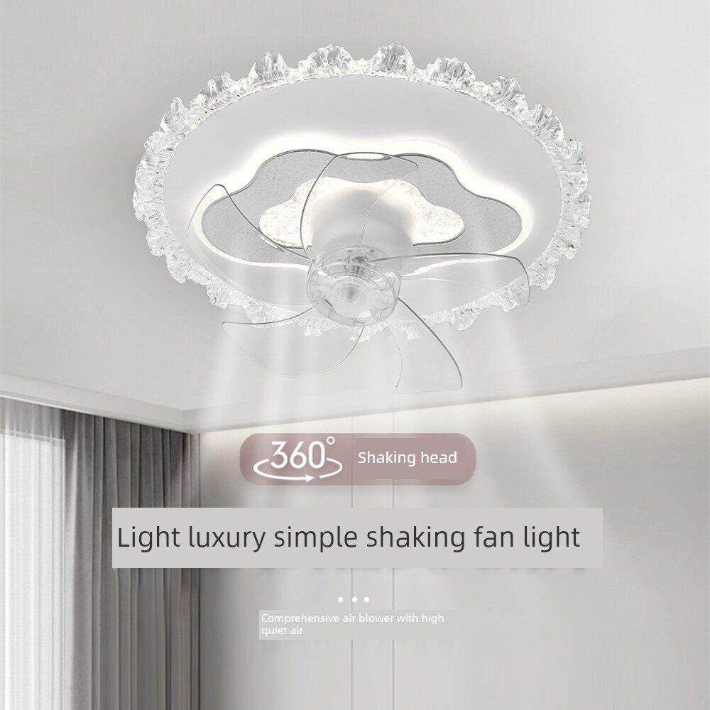 卧室餐厅360度摇头风扇灯2025新款大风力吸顶灯简约卧室电风扇