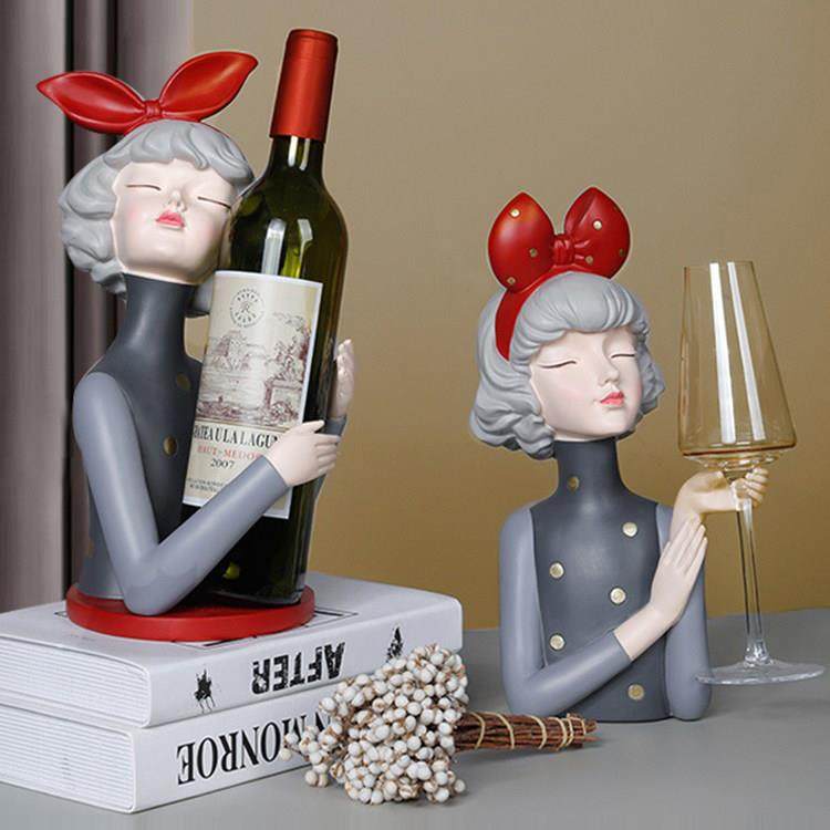 北欧轻奢高档红酒架女孩摆件现代家居酒柜装饰品乔迁新居结婚礼品,家居饰品,装饰摆件,淘宝优惠券,粉丝福利购,淘宝优惠卷