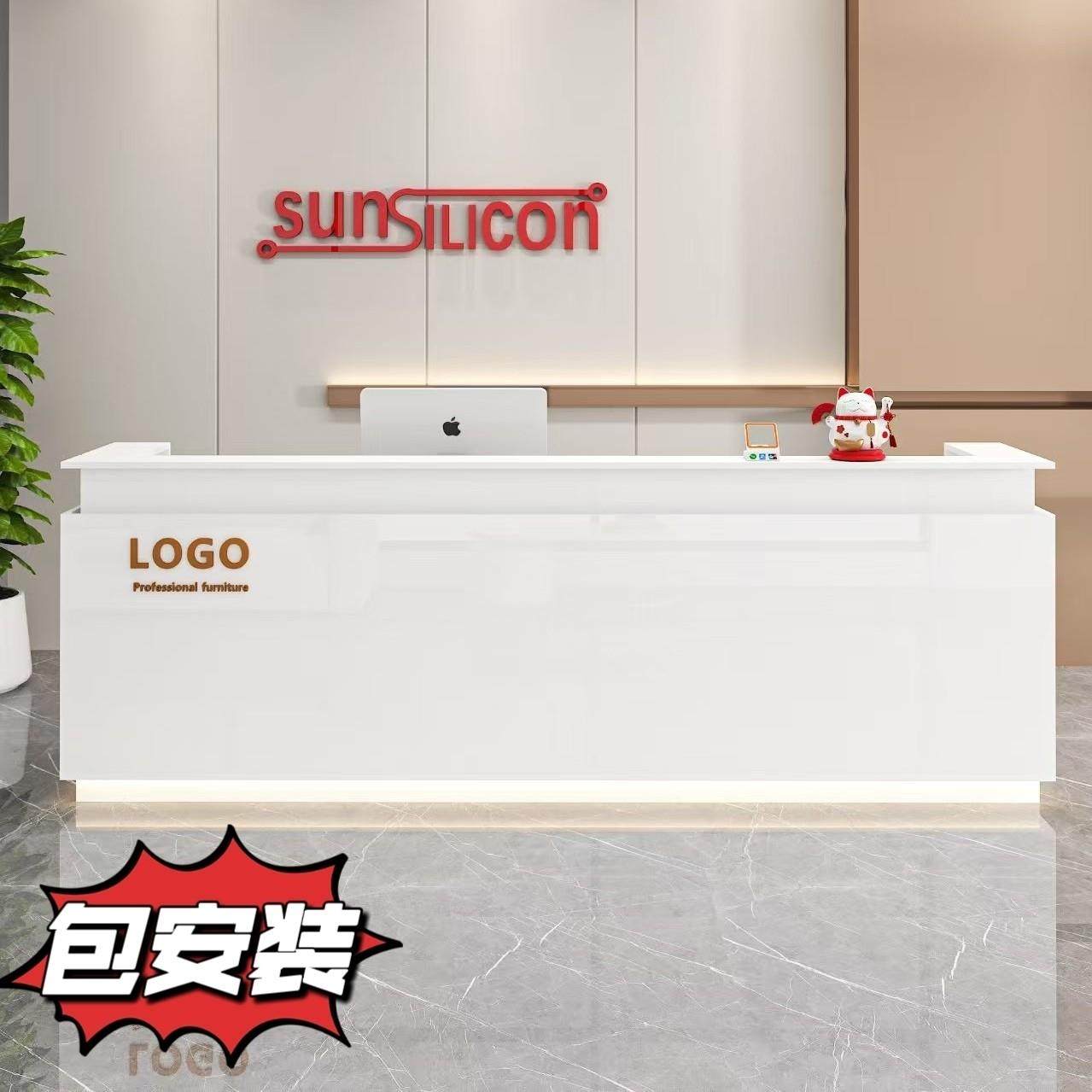 前台收银柜台公司吧台接待台实木前台桌烤漆定制包安装台球桌旅游