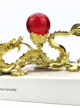 新款中式中国龙锌合金水晶球底座金属球架球托置物支架