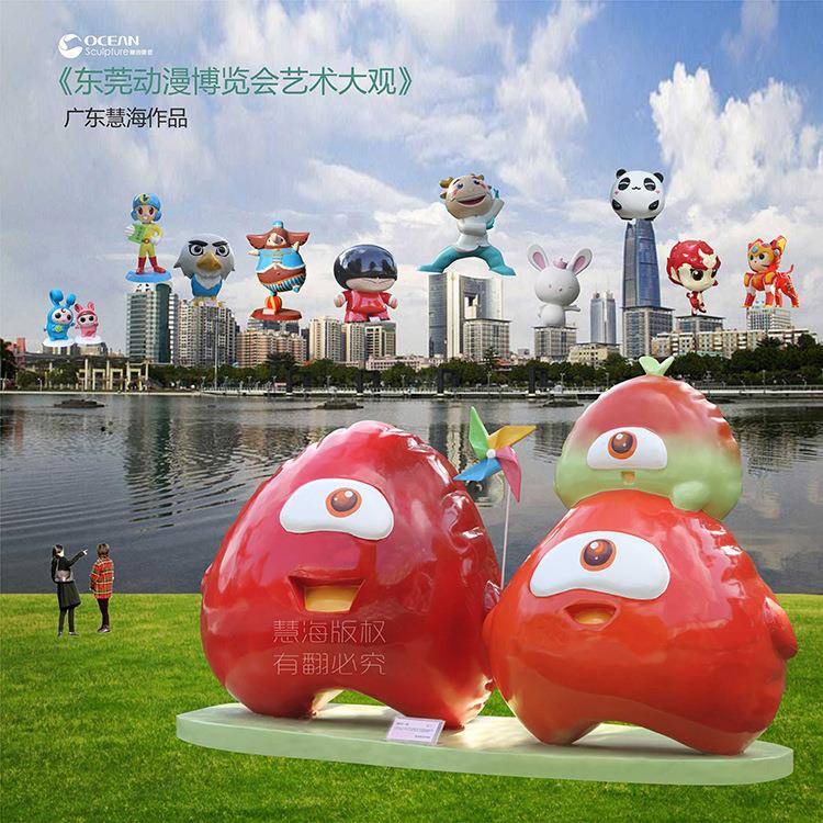 大型人物卡通玻璃钢雕塑定制广场园林景观仿铜抽象校园雕塑