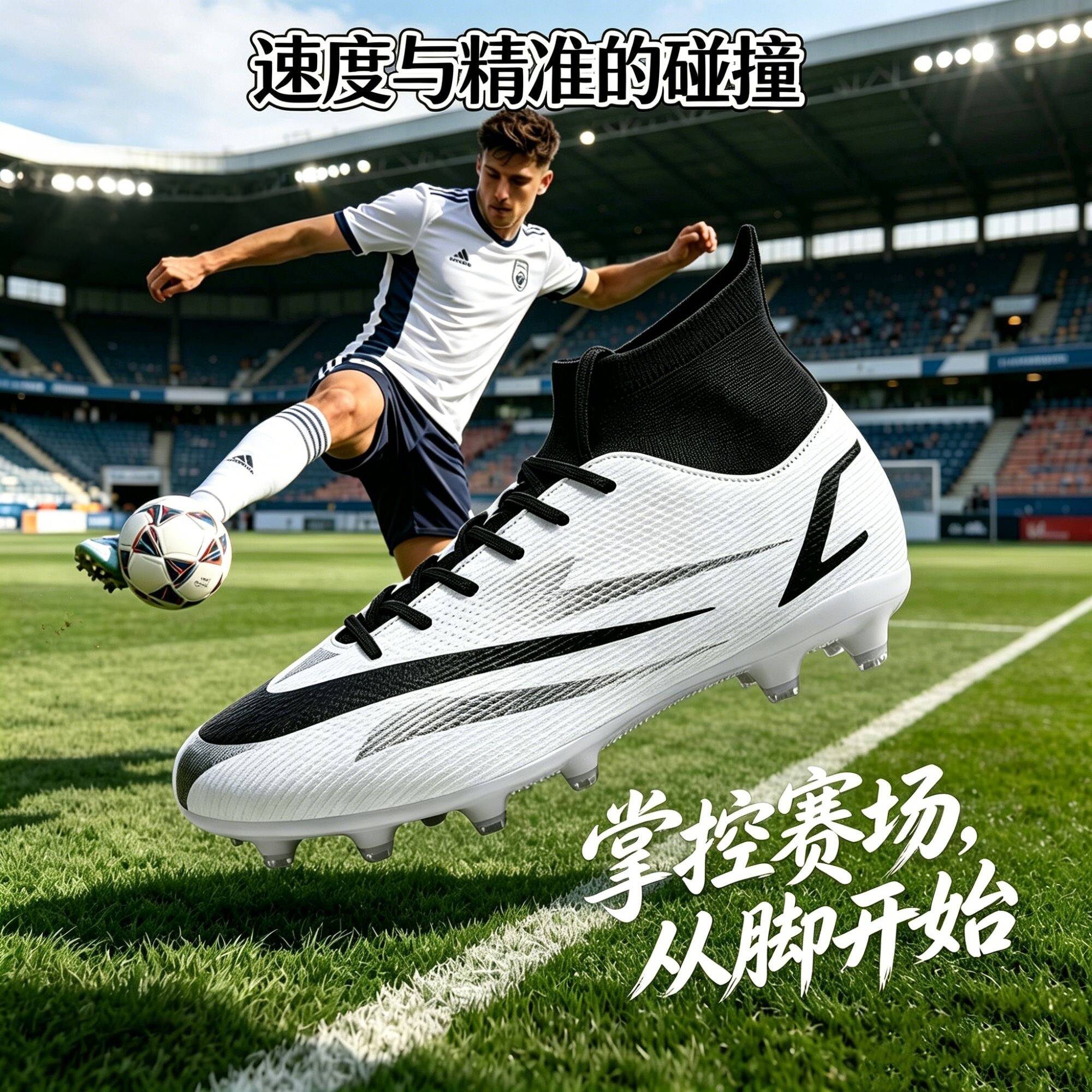 AJNBAAJ轻奢品牌梅西C罗足球鞋男童长钉碎钉草地防滑比赛运动球鞋