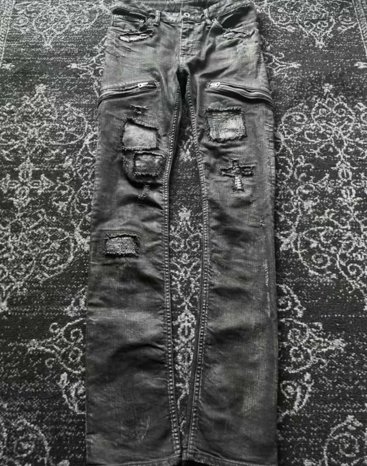 thumbnail for LGB Style Independent Visual Brushed Crocodile Patchwork Jeans
