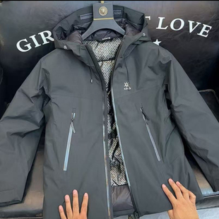 户外风连帽羽绒服女中长款防风防水加厚款冬季外套