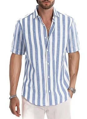 Polo collar short sleeved slim fitting shirt翻领短袖修身衬衫